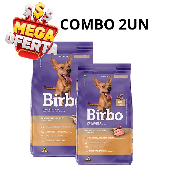 Combo Ração Birbo Tradicional 25kg