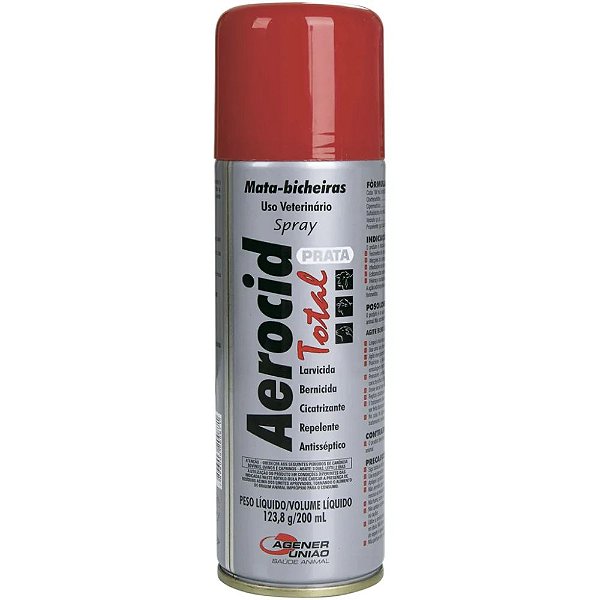 Aerocid Prata Spray Mata Bicheira 200ml