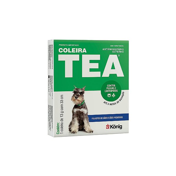 Coleira Antipulgas Tea 327 13g Filhotes e Cães de Pequeno Porte 33cm