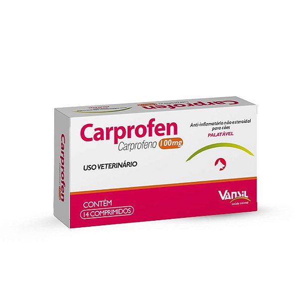 Carprofen 100mg Anti-inflamatório para Cães com 14 Comprimidos