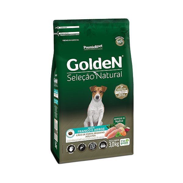Raçao Golden Selecao Natural Adulto Mini-Bits Frango