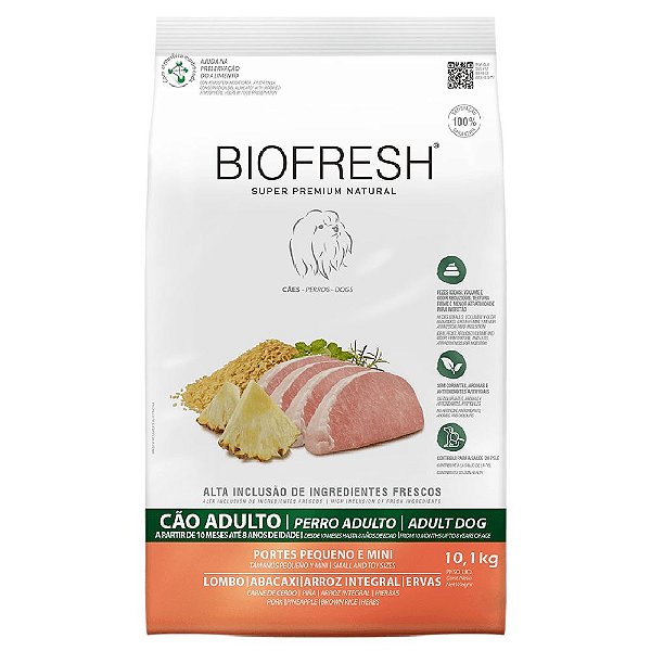 Ração Biofresh Cães Adultos Raças Pequenas Lombo e Abacaxi