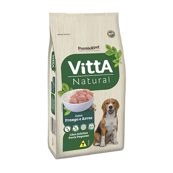 Ração Vitta Natural Cães Adultos Porte Pequeno Frango e Arroz
