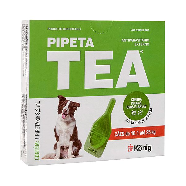 Antiparasitário Tea Pipeta 3,2ml para Cães de 10,1 até 25 kg