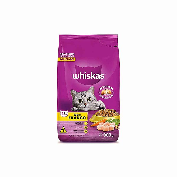 Ração Whiskas para Gatos Adultos Sabor Frango 900 G