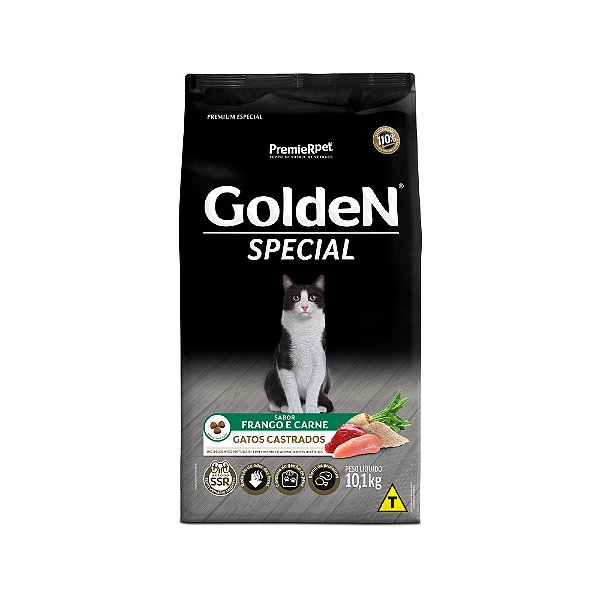 Ração Golden Special para Gatos Castrados Sabor Frango e Carne