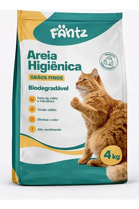 Areia Higienica Fantz Biodegradavel Graos Finos 4Kg