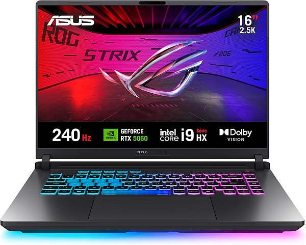 Notebook ASUS ROG Strix G16 Intel Core 14900HX 16GB 512 GB SSD RTX 5060 Tela 16" W11