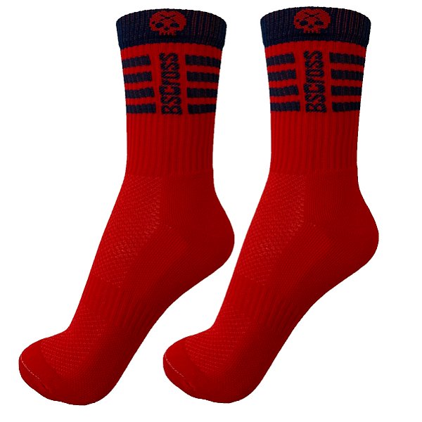 Meia De Compressão Bs Cross - Red/Navy