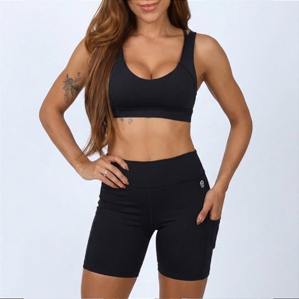 Conjunto Bscross Recortes - Skull Preto