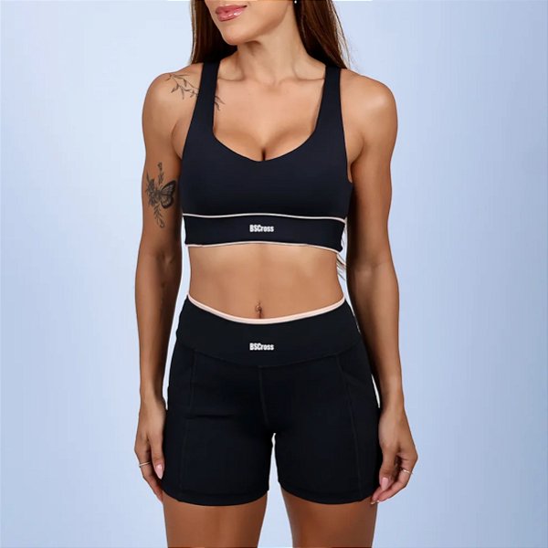 Conjunto Bscross Coração - Preto
