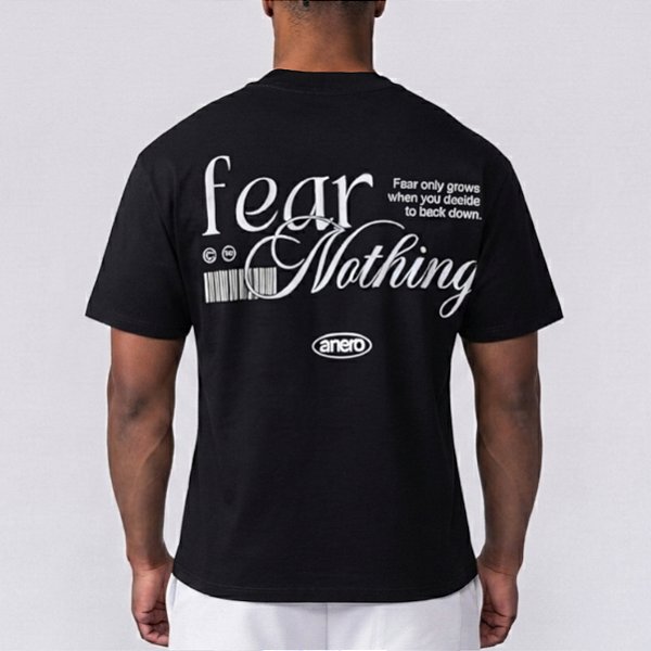Camiseta Oversized Fear Nothing Anero - Black