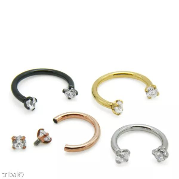 Piercing Umbigo Zircônia Garra Dourado Titânio - Tribal