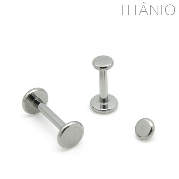 Piercing Labret Disco Flat Titânio