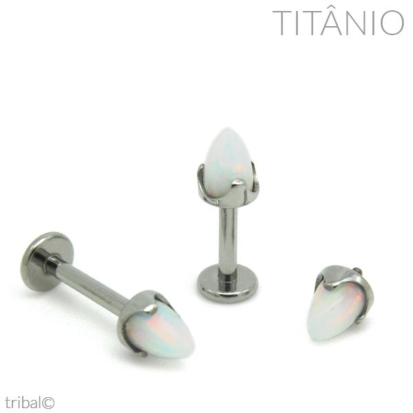 Piercing Labret Spike Opala Titânio