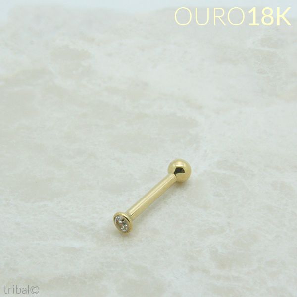 Piercing Microbell com Zircônia Ouro 18K