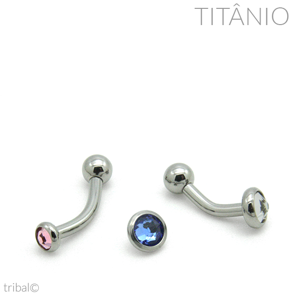 Piercing Curvado Liso, Titânio