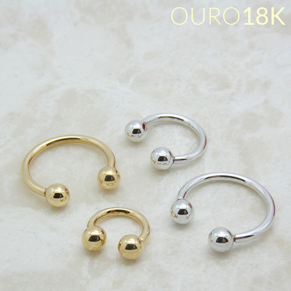 Piercing Ferradura Ouro 18K