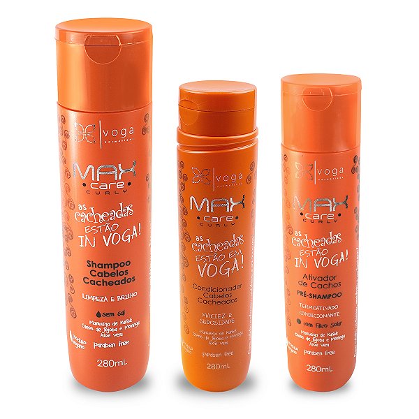 Kit Linha Cachos: Shampoo, Condicionador e Ativador - Max Care Curly