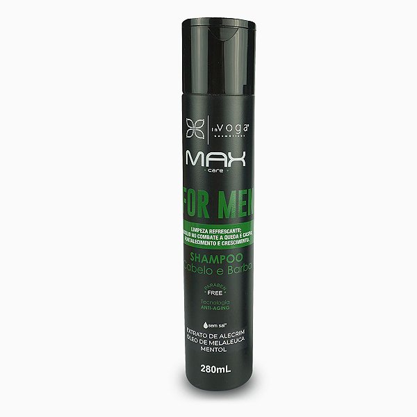 Shampoo Voga Max Care For Men Cabelo e Barba 250ml