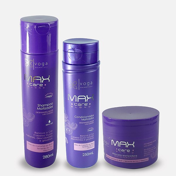 Kit Max Care Blond - Shampoo, Condicionador e Máscara Voga