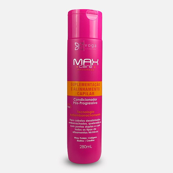 Condicionador Pós Progressiva Voga Max Care Progress 280ml – Hidratação e Alinhamento