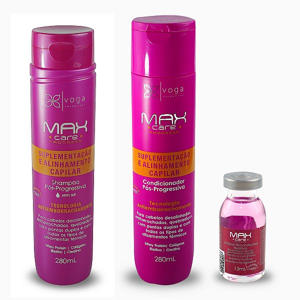 Kit Pós Progressiva: Shampoo, Condicionador e Ampola Grátis