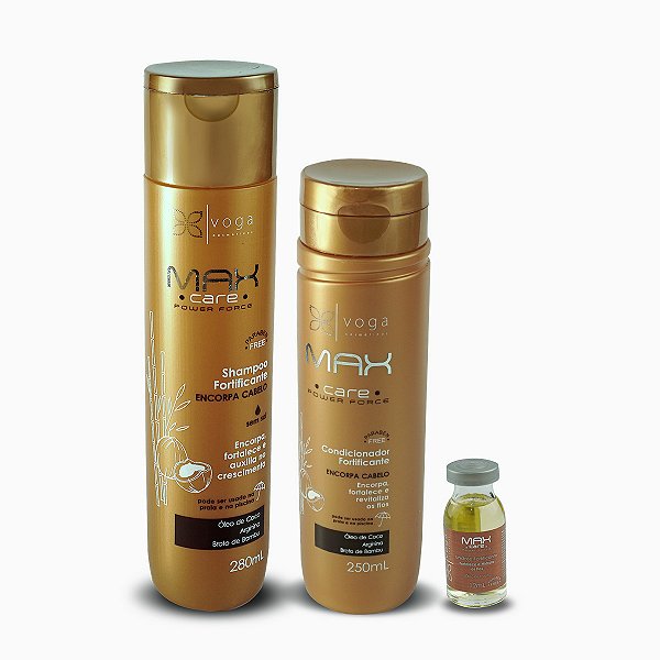 Kit Max Care Power Force - Shampoo, Condicionador e Ampola Grátis