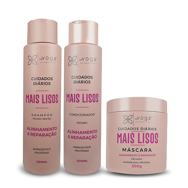 Kit In Voga Mais Lisos: Shampoo, Condicionador E Máscara
