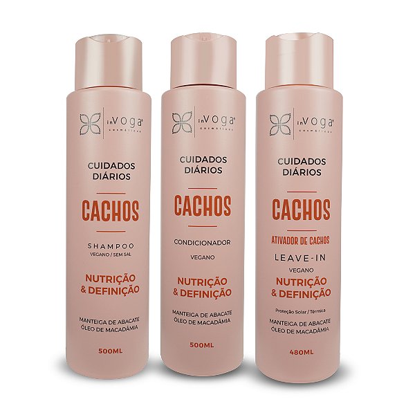 Kit Cacheados: Shampoo, Condicionador E Leave-in Voga