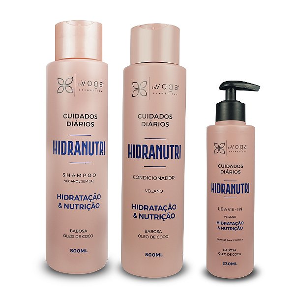 Kit Hidranutre In Voga: Shampoo, Condicionador E Leave-in