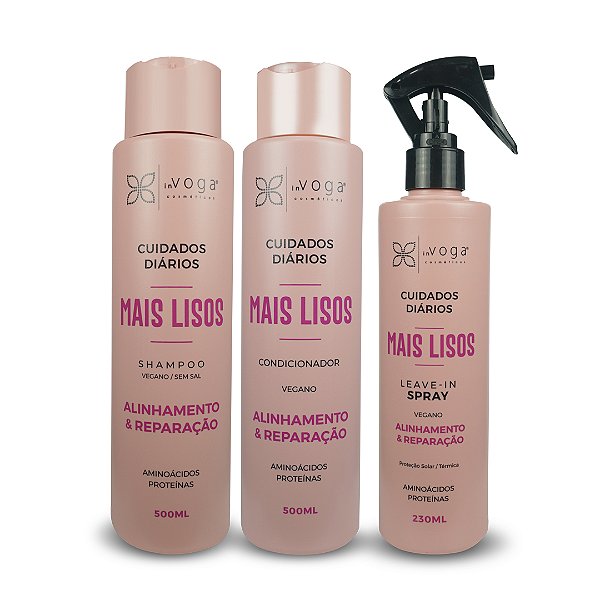 Kit In Voga Mais Lisos: Shampoo, Condicionador e Leave In