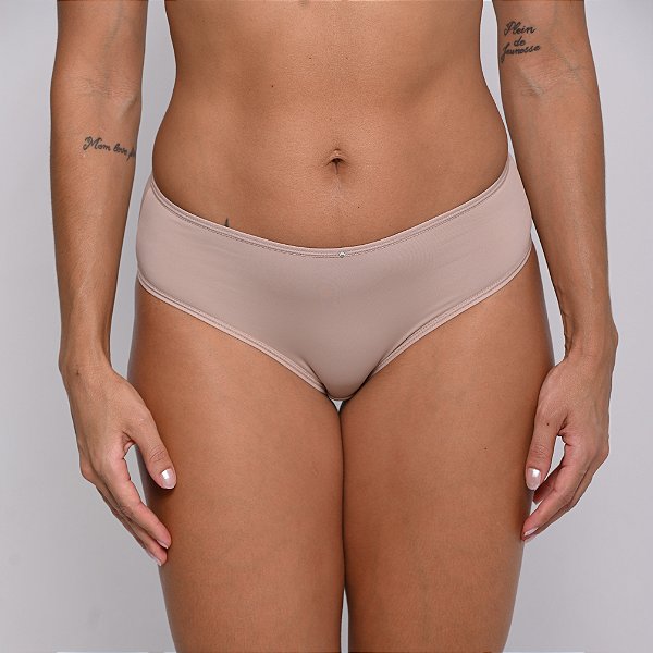 Calcinha Alta Basic em Microfibra Chocolate 08388