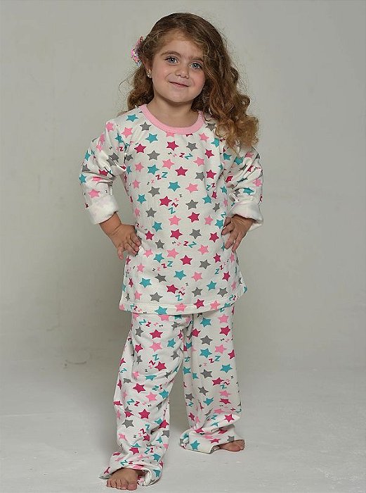 Pijama Longo em Moletinho Star  Mini Estrela 11231