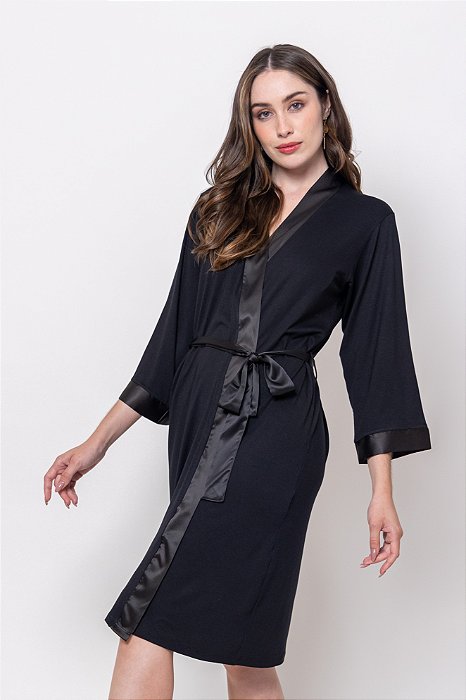 Robe Chanel em Viscolycra  com detalhes em Cetim Preto 11650