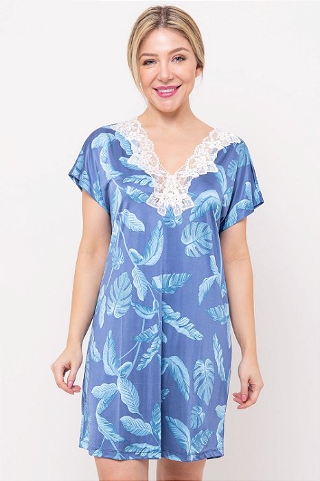 Camisola Folhas Azuis Marinho 11661