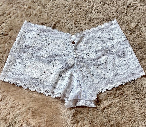 Calcinha Calecon em Renda Mari Branco 11621
