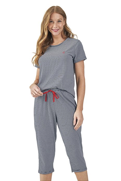 Pijama Capri Fio Tinto Navy Listrado 11579
