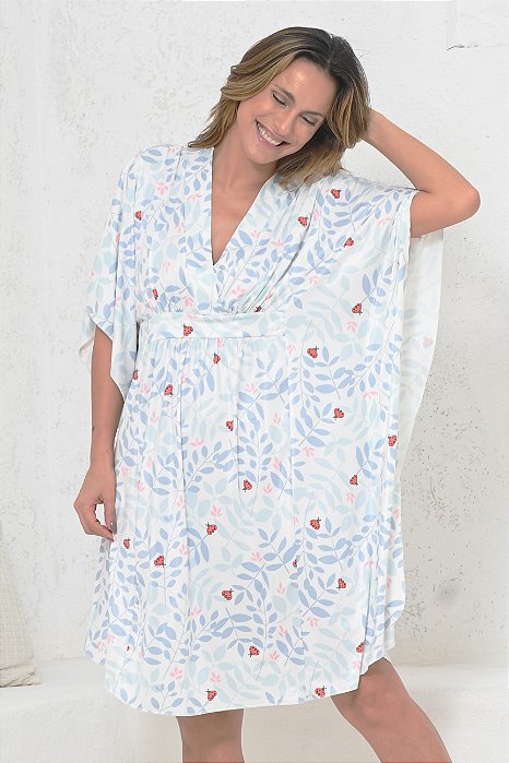 Kaftan Curto em Liganete Classic Folha 11666