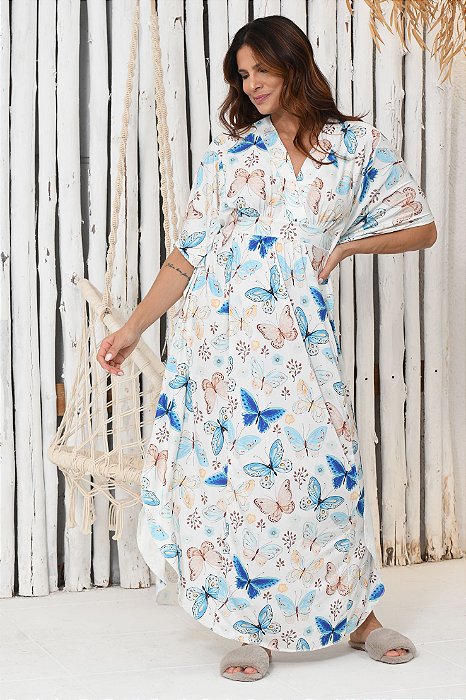 Kaftan Longo em Liganete Classic Borboleta 11667