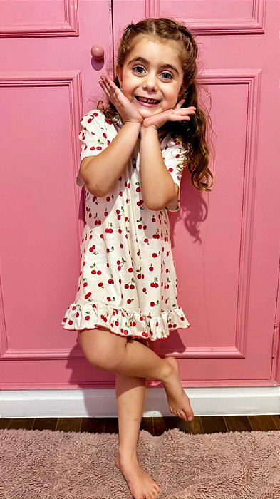 Camisola Babadinhos em Modal Serena Mini Cereja 11595