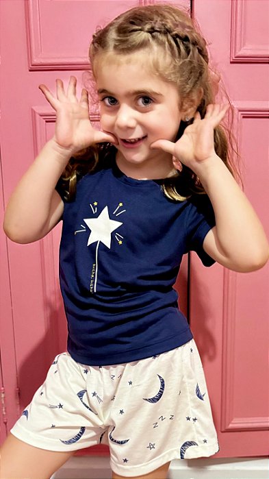 Pijama Short Doll com Manga Luna MIni 11615