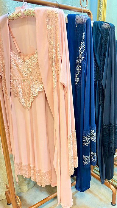 Robe em Liganete e Renda Amanda Preto 11670