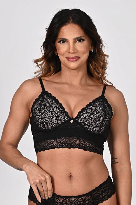 Sutia com Bojo Soft Rendado Susana Preto 11676