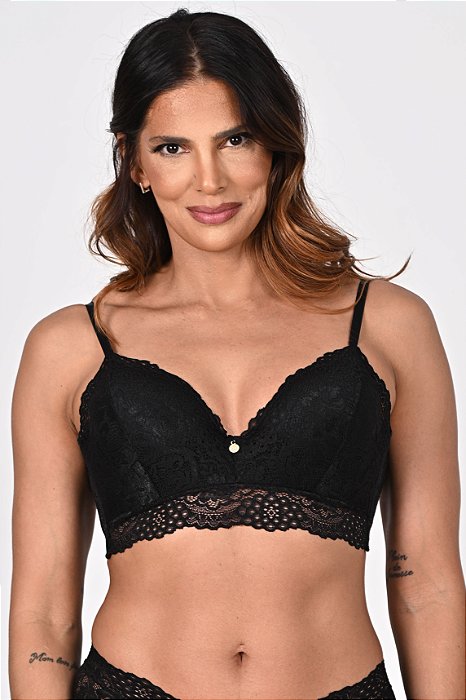 Sutia com Bojo Rendado Giulia Preto 11759