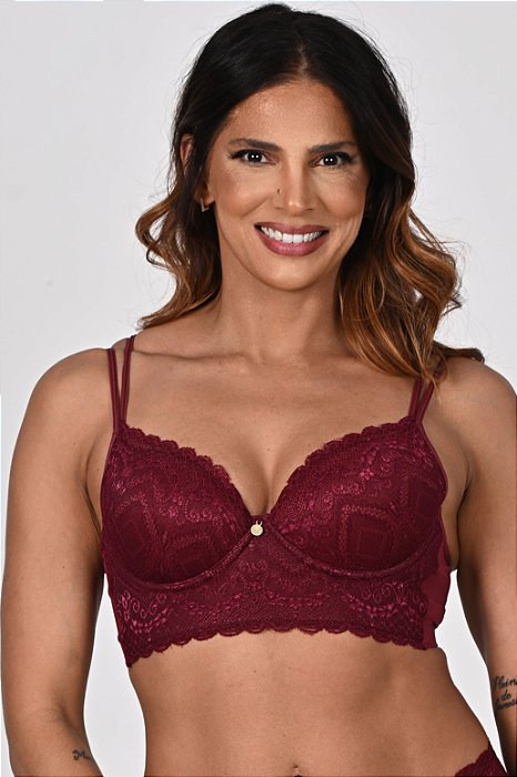 Sutia com Bojo Rendado Sofia Vinho 11761
