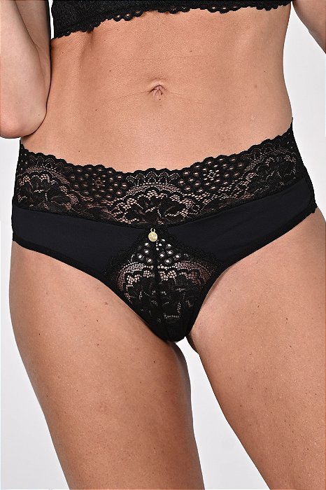 Calcinha Biquini Rendada Sofia Preto 11762