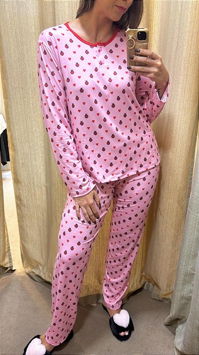 Pijama Fechado c Botoes Fabi Joaninha 11754