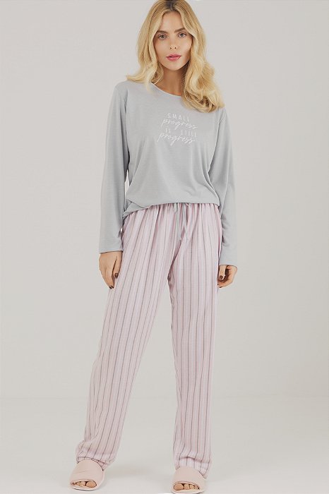 Pijama Fechado Estampado Helena 11774