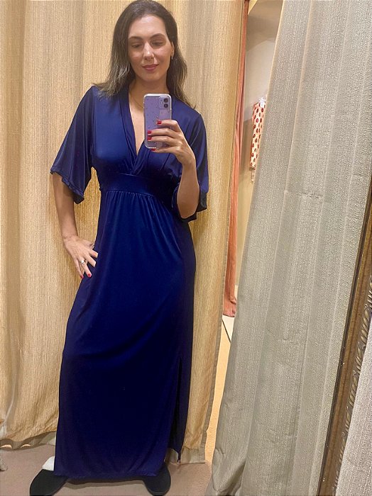 Kaftan Longo Liso Classic Azul 11787
